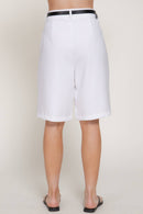 Belted Bermuda Short White
