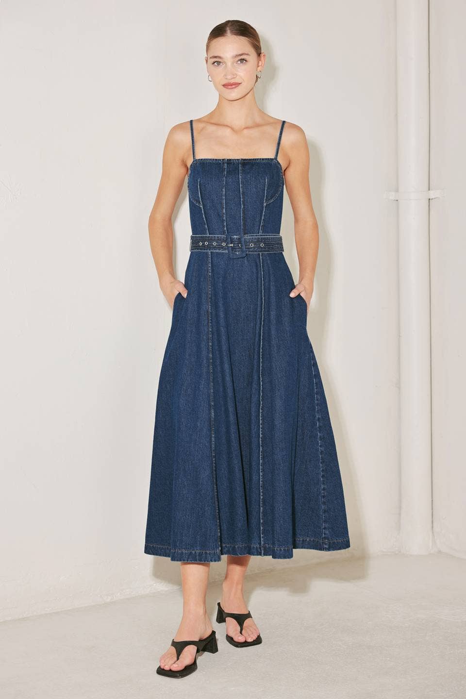 Denim Midi Dress Indigo