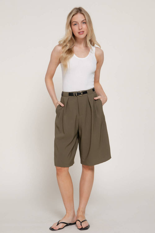 Belted Bermuda Short Olive
