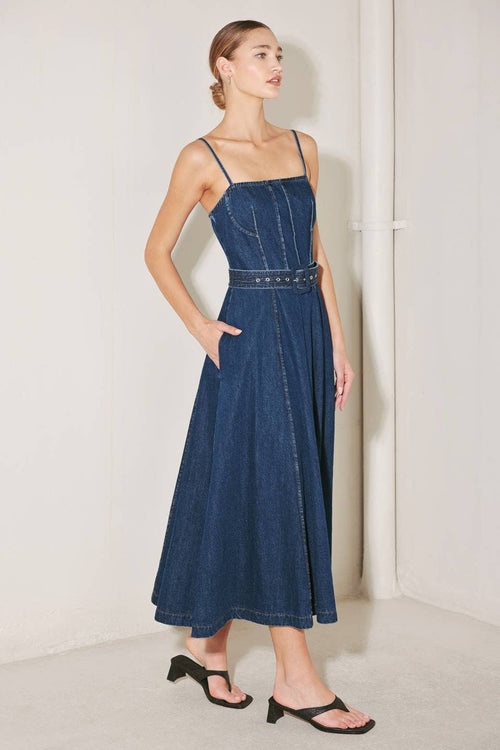 Denim Midi Dress Indigo