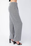 Herringbone Woven Trousers Grey
