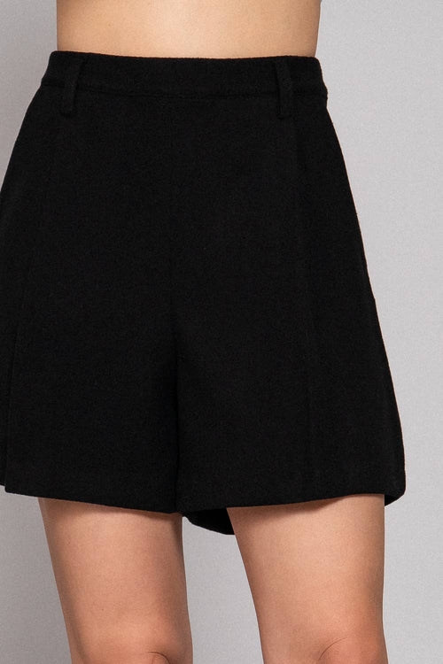 Pleated Shorts Black