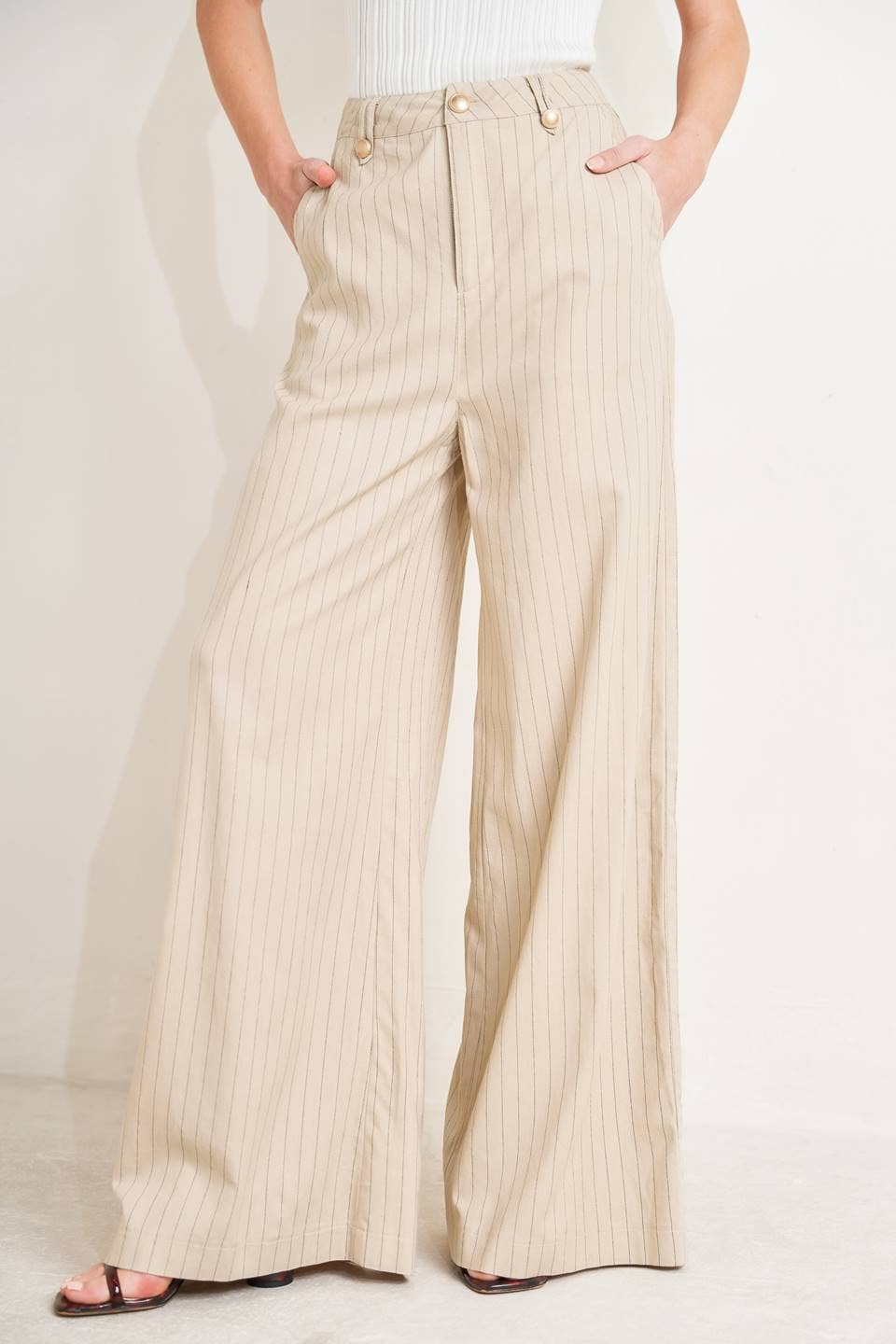 Striped Pant Taupe