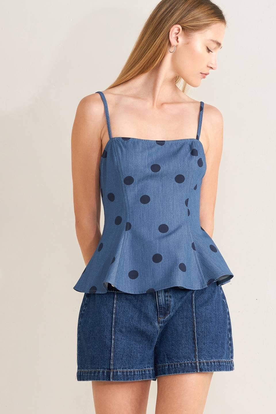 Indigo Polka Dot Top
