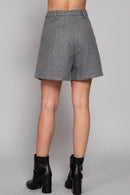 Pleated Shorts Gray