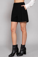 Pleated Shorts Black