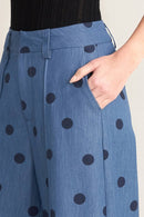 Polka Dot Denim Pant