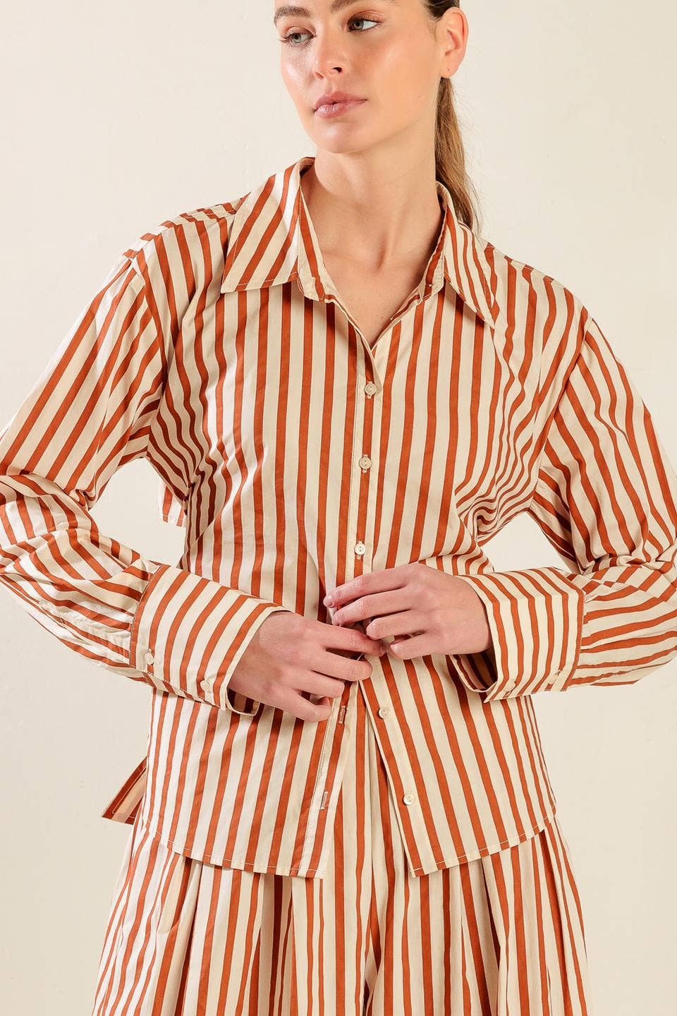 Aria Top Taupe Rust
