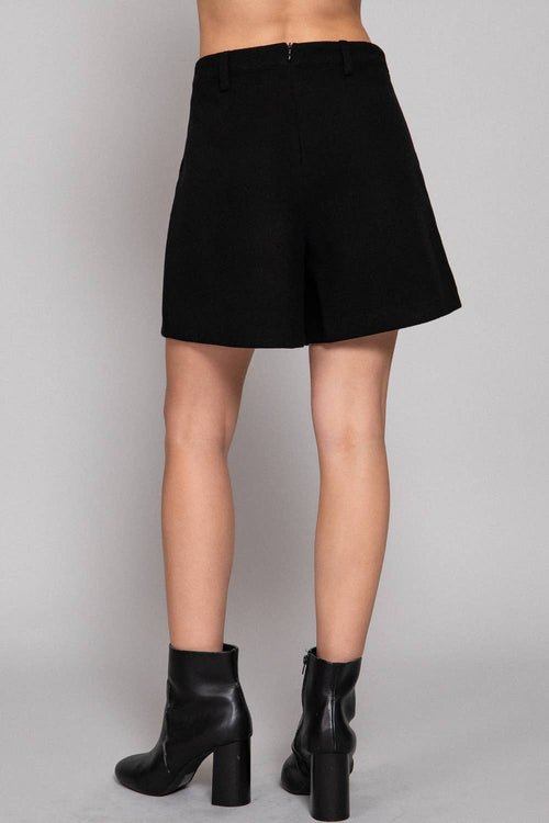 Pleated Shorts Black